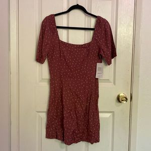 RVCA Plum Square Neck Mini Dress